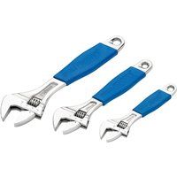 Draper 88598 3-Piece Soft-Grip Adjustable Wrench Set , Blue