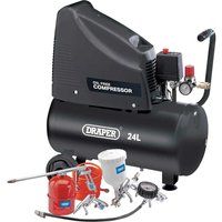 Draper Compressor 90126 DA25/19/K 230V Oil Free  Air Tool Kit Included