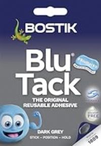 Bostik Blu Tack, Multipurpose Reusable Adhesive, Clean, Safe & Easy to Use, Non-Toxic, Handy Size, Colour: Grey