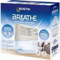 Bostik Breathe Dehumidifier, Humidity and Moisture Absorber, For Use Around the Home and in Caravans and Motorhomes, Covers Up To 25m2