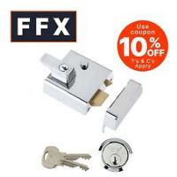 Yale P-2-CH-CH-40 - Double Locking Nightlatch - 40mm - Chrome Finish - High Security can be locked from inside with key