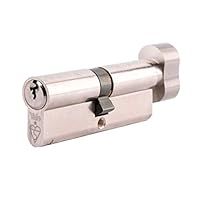 Yale KMT3535-NP Euro Thumbturn 1 Star Kitemarked Cylinder, 3 Keys Supplied, High Security, Boxed, Suitable for All Door Types, Nickel Finish, 35:10:35 (80 mm)