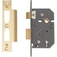 Yale B-M550-PB-65 5 Lever Mortice Sashlock, Boxed, Suitable for External Doors, Brass Finish, 2.5 Inch/64 mm