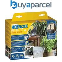 HOZELOCK - Solar Select Controller, Solar-Powered Automatic Watering Kit for Up to 20 Pots, Drip Irrigation System with 20m Hose, 13 Preset Programs, Manual Watering, and Rainwater Compatibility