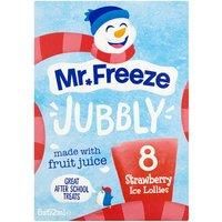 Mr. Freeze Jubbly Strawberry Ice Lollies, 8 x 62ml (Pack of 6, Total 48)