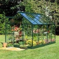 6'x10' Halls Green Frame Large Paned Toughened Glass Greenhouse (3.19x1.92m)