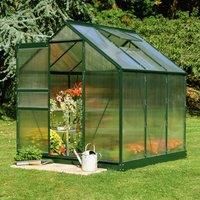 Halls 6x6 Green Frame Polycarbonate Greenhouse