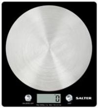 Salter Digital Kitchen Scale, As Seen on TV, Elegant Slim Design for Easy Storage, Electronic Cooking Scale for Home/Kitchen, Weigh Food 5 kg Aquatronic Function, Batteries Included - Black/Chrome