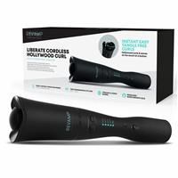 Revamp Progloss Liberate Wireless Automatic Curling Iron - Automatic Rotating Ceramic Curling Iron with Advanced Protection & Shine, for Voluminous Curls & Waves, with Charging Station, USB-C