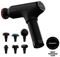 HoMedics Pro Power Handheld Physiotherapy Massager Gun - Professional Deep Tissue Physio Massaging Gun, Heated Head to Aid Relief of Muscle Tension, 5 Massage Heads, Cordless, Rechargeable - Black