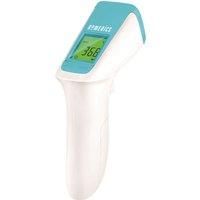 HoMedics No Contact Infrared Thermometer - Portable Contactless Forehead Temperature Reader, Temporal Scan Technology, Instant Measurement, Digital Green/Yellow/Red LCD Display, Fever Alarm, Portable