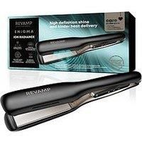 REVAMP Enigma Radiance Ionic Wide Hair Straightener - Extra-Wide Plate Straighteners for One Stroke Styling, Curved Design for Lasting Waves, Curls - Salon Professional Ceramic Hair Straightener
