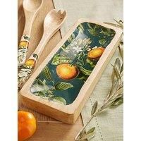 Handcrafted Orange Blossom Mango Wooden Serving Platter 30.5cm