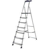 Werner 7 tread Aluminium & steel Platform step Ladder (H)2.12m