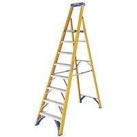 Werner 8 tread Aluminium & fibreglass Platform step Ladder (H)2.48m