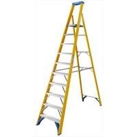 Werner 9 tread Aluminium & fibreglass Platform step Ladder (H)2.94m