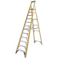 Werner 12 tread Aluminium & fibreglass Platform step Ladder (H)3.41m
