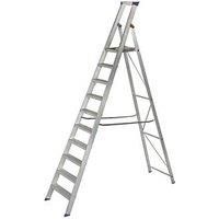 Werner 9 tread Aluminium Platform step Ladder (H)2.74m