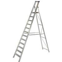 Werner 11 tread Aluminium Platform step Ladder (H)3.15m