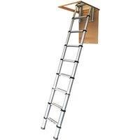 Werner 1-Section Anodised Aluminium & Plastic Telescopic Loft Ladder 2.88m (812KH)
