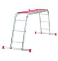 Werner 75012 Multi Purpose Ladder 12 in 1 with Platform Combi, Silver & Red