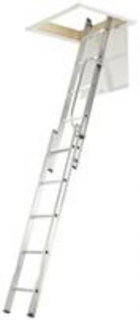 Werner Two Section Aluminium Loft Ladder with Handrail