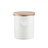 Typhoon Living 1 Litre Tea Canister – Cream, Steel, 11 x 11 x 13.5 cm