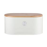 Typhoon Living Bread Bin with Bamboo Lid, 16 x 33.5 x 18 cm, Cream