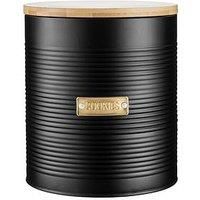 Typhoon Living Airtight Biscuit/Cookie Storage Canister with Bamboo Lid, 2.6 Litre, Matte Black/Gold