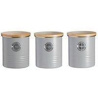 Typhoon Living Airtight Sugar Storage Canister with Bamboo Lid, Grey, 1 Litre