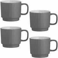Mason Cash 2002.102 Embossed Line Grey Mug, Porcelain