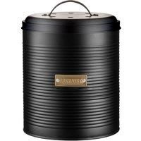 Otto Black And Gold Compost Caddy Bin Storage Coated Steel 2 Filters Kitchenware