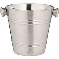 Viners 0302.216 Barware 1L Silver Single Wall Ice Bucket, Stainless Steel