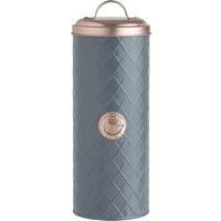 Henrik Copper Grey Pasta Storage Jar Coated Steel Embossed Argyle Style Pattern