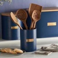 Matt Blue Cutlery Utensil Holder Caddy Kitchen Storage Container Organsier Home