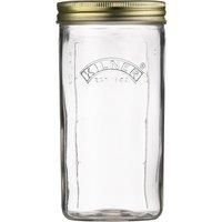 Kilner Wide Mouth Preserve Jar 1L (1000ml) Glass Storage Jar with Vacuum Seal Lid Ideal for Large Whole Fruits Vegetables Pickles Jams