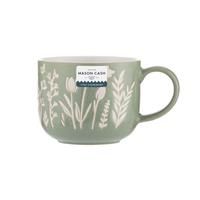 Mason Cash Coffee Mug Tea Cup Stoneware Green Tulip In The Meadow Choco 400ml