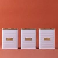 Typhoon Otto Square White Set Of 3 Tea Coffee Sugar