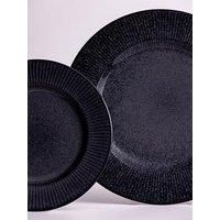 Mason Cash Reactive Linear 27cm Black Dinner Plate
