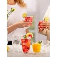 Ravenhead Essentials Swirl Tumbler Glasses Set of 8 - Tall Hiball Glasses 280 ml and Mixer Glasses 300 ml Glassware Set for Water Beverages Beer Cocktails