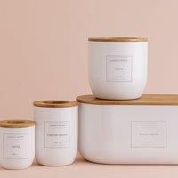 Typhoon Eden White Set Of 3 Storage Jars & Bread Stor