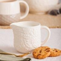 Ceramic Milk Jug Cream Glaze Acorn 300ml Frothing Pitcher Handheld Container Jug