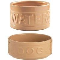Mason Cash Cane Lettered Food & Water Bowl Set 15Cm