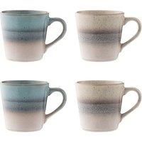 Mason Cash Reactive Fade Set Of 4 Mugs Blue & Cream