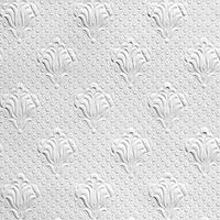 Brewster RD0669 Anaglypta Paintable Fleur De Lis Toss Wallpaper, 21-Inch by 396-Inch, White