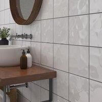 Bumpy White Ceramic Wall Tile - 200 x 200mm - 1sqm Pack