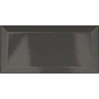 Johnson Tiles Bevel Brick - Gloss Dark Grey