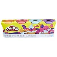 Play-Doh 4 Pack of Sweet Themed Non-Toxic Colors for Kids 2 Years and Up, 4-Ounce Cans (Pink, Light Blue, Bright Orange, Purple)