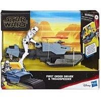 Star Wars Galaxy of Adventures First Order Driver and Treadspeeder 5-Inch Scale Figure and Vehicle Toy 2-Pack with Fun Blaster Feature