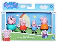 Peppa Pig Peppa/'s Adventures Peppa/'s Family Figure 4-Pack in Pajamas, Ages 3 and Up